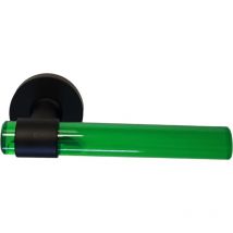 Poignées de Porte ' joy 'vertes Plexiglass Pieds Inox Noirs Sans rosaces de fonction