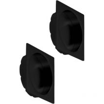 Bonaiti - Paire de poignées cuvette carrées à encastrer noir mat pour porte coulissante - Noir