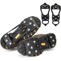 Paire de Pointes de Chaussures à 8 Dents, Crampons pour Chaussures de randonnée,Crampon Chaussures Neige, pour la randonnée, la Glace, la Neige,