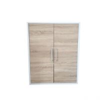 Tvilum - Paire de portes bibliothe'que Prima cm84x106h blanc/chene avec poigne'es