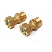 Paire de raccords avec bouchons et joints Giacomini P15Y018 laiton