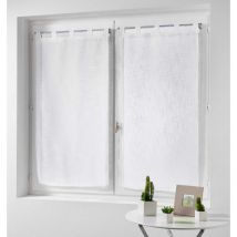 Paire de rideaux - Effet lin Blanc 2x60x90 cm