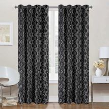 Homemaison - Paire de rideaux obscurcissant à motifs Noir 140x260 cm