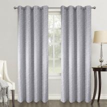 Paire de rideaux obscurcissants au style géométrique Gris clair 140x260 cm - Gris clair