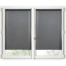 Paire de Rideaux Voile brise bise 60 x 160 cm noir