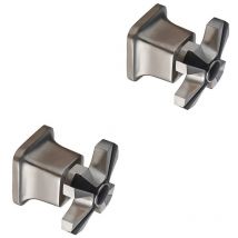 Paire de robinets à encastrer couleur acier brossé avec raccords 1/2'G Mamoli 1938 24320000062F acier inoxydable brossé