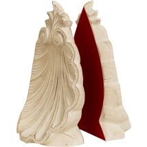 Paire de serre-livres en bois antique finition blanche Made in Italy
