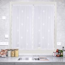 Paire de petits voilages motif flocons Blanc 90x120 cm