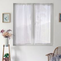 Paire de petits voilages aux fils tissés argentés Blanc 60x90 cm