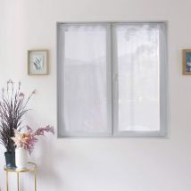 Paire de petits voilages avec galon en macramé Blanc 60x160 cm