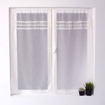 Paire de Vitrages avec Galon Macramé Ivoire 60x120 cm