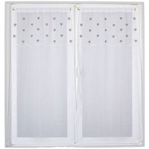 2 voiles sablé 60 x 90 cm delicatessen top coeurs beige