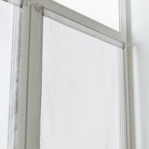 Centrale Brico - Paire de vitrages tamisant, Leo gris galet n°5 l.60 x H.120 cm
