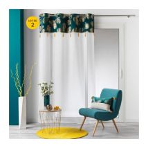 Paire de Voilages à oeillets 140 x 240 cm + bande velours sabaly