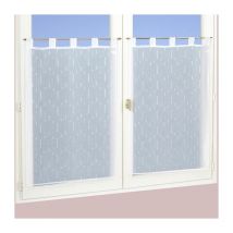 Paire de voilages blancs unis à pattes, 2X 60x90cm - prêts à poser Atout Ciel