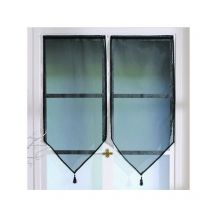 Paire pointe pompon - Voile - 60 x 120 - Unie