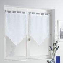 Paire pompon passants 2 x 60 x 90 cm voile sable lissea Blanc