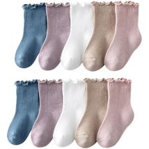 Yzmrbdqc - paires de chaussettes antidérapantes pour bébé fille, chaussettes à volants à volants pour tout-petit, chaussettes antidérapantes pour