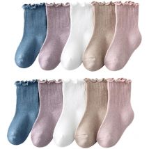 Yzmrbdqc - paires de chaussettes antidérapantes pour bébé fille, chaussettes à volants à volants pour tout-petit, chaussettes antidérapantes pour