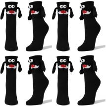 paires de chaussettes de Noël main dans la main chaussettes magnétiques poupée 3D drôle chaussettes d'amitié femmes hommes chaussettes cadeaux de