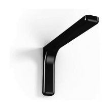 Paket 2 verchromte Zinkstahl -Stützklammern mit plastischer Abdeckung zum Befestigen der Wandregale - Black12 cm - Black