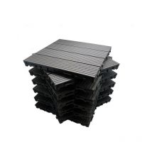 Mccover - Paket Terrassenfliesen 1 m² aus Holzverbundstoff Modular (11 Fliesen 30 x 30 cm ) - Farbe - Karbongrau, Breite - 30 cm, Länge - 30 cm,