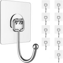 Paket von 10-Klebehaken Extra Stark, 35 lb (Max) Selbstklebehaken Extra starke Klebehaken Große Keine Bohr-Wandhaken Selbstklebend für Küche