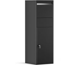 Wiltec Paketkasten Schwarz 460 X 450 X 1400 Mm, Paketbox Zuhause, Private Paketannahme Passend Für Pakete Der Größe S Und L, Standbriefkasten
