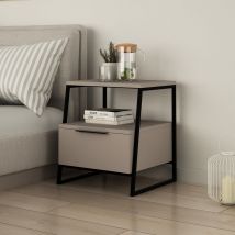 Pal Nachttisch mit Schublade - Helles Mokka - Beige