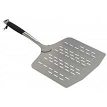 Pala per Pizza 40x35 in Acciaio Inox Perforata con Impugnatura Morbida