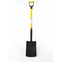 Suan - Pala squadrata con bordino per spingere con il piede e manico in fibra di vetro - Jaune