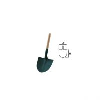 Pala tonda in lamiera, manico in tubo composito da 29 cm Leborgne