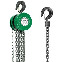 Palan à chaîne manuel avec crochet robuste STANEW, hauteur de levage 3M, vert,Double-Chaîne de Charge,Chaîne G80,Crochet de levage avec sécurité (1