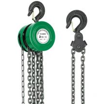 Stanew - Palan à chaîne manuel avec crochet robuste hauteur de levage 3M, vert,Double-Chaîne de Charge,Chaîne G80,Crochet de levage avec sécurité (2