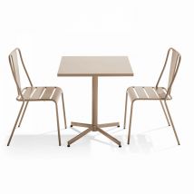 Ensemble table inclinable de jardin et 2 chaises taupe - Palavas