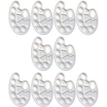 10 Pièce palettes de Peinture en Plastique,Palette de mélange en plastique avec trou de préhension, Palette de Peinture d'art pour Aquarelle,