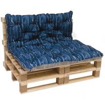 Palettenkissen mit Rückenlehne, 3D Print, Auflage für Europalette, Wendeauflage, Blau, 120x140x10 cm