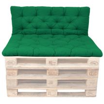 Palettenkissen mit Rückenlehne, grün, Sitzpolster 120 x 80, Rückenkissen 120 x 60 cm
