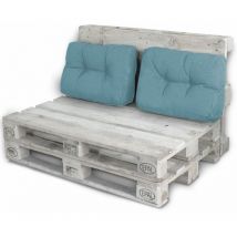 Palettenkissen Palettenauflagen Sitzkissen Rückenlehne Kissen Palette Polster Sofa Couch Set Jeansblau - 2x Seitenkissen
