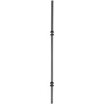 Pannello decorativo in ferro tondo con 2 pregiati decori a doppia borchia - ø14mm e altezza 1000mm - Ferro battuto