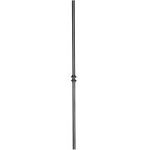 Pannello decorativo in ferro tondo con doppia borchia al centro - ø14mm e altezza 1500mm - Ferro battuto