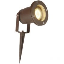 Paletto Da Esterno Moderno Spikey Alluminio Marrone Vetro 1 Luce Gu10
