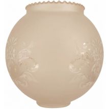 Palla tulipano in vetro con due bocche ambra opaca 14cm con apertura 4,5cm