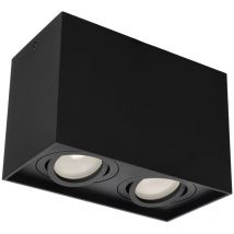 Edo Solutions - pallad 2 Noir spot de plafond en saillie 2xGU10 carré noir EDO777110