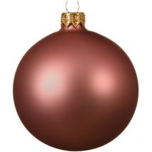 Adorno de Navidad de vidrio mate en forma de bola, color terciopelo rosa ø 6cm