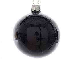 Pallina di Natale in Vetro Nero Lucido D15