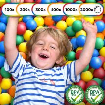 Palline per Bambini - ø 5,5 cm, Set di 1000 Pezzi, in Plastica Morbida non Tossica, Multicolore - Palline Colorate da Piscina, da Gioco - Infantastic