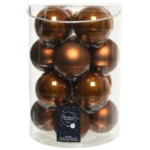 Kaemingk - Palline di Natale in vetro da appendere 8 cm Cannella. Set 16
