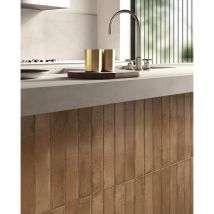 Faïence - progetto 1962 - Terre Brick - 7,5x40 - Brillant - (1,32 m²)