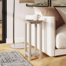 Fwstyle - Palma Modern Side Table with Shelf - Compact Putty Painted Lamp Table for Living Room - Bedroom or Hallway
